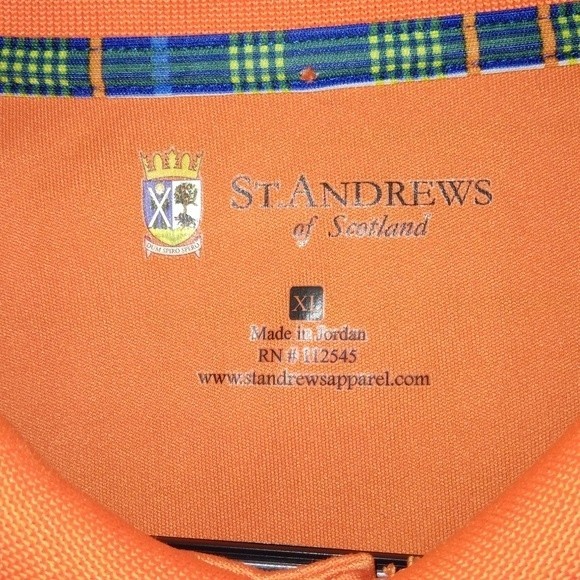 St. Andrew of Scotland golf shirt orange shortsleeve size XL - Picture 4 of 4